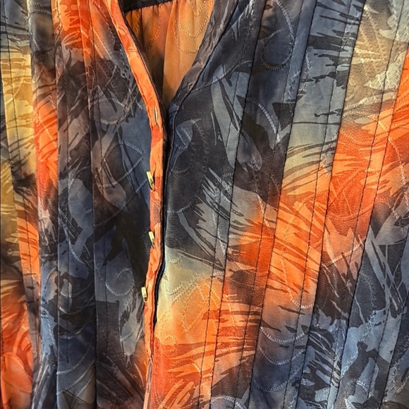New Directions Blue and Orange Fitted Blouse Size SP - Picture 3 of 5